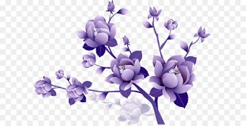 Purple Flower Clip art - Painted Transparent Large Purple Flower Clipsrt 