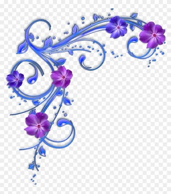 Purple Flower Clipart Flower Border - Purple And Blue Flowers Clipart