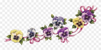 Purple Flower Clipart Flower Garland - Vintage Pansy Border