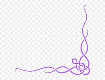 Purple Flower Clipart Page Border - Purple Ribbon Border