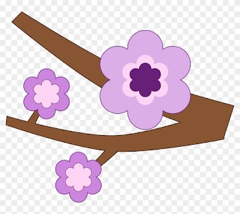 Purple Flower Clipart - Purple Flower Branch Personalised Tote