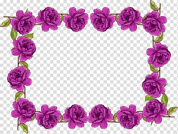 Purple Flower , Purple Border Frame transparent background PNG clipart