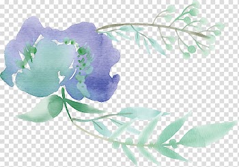 Purple flower with leaves illustration, Green Watercolor painting Flower Mentha spicata, Mint green watercolor flowers transparent background PNG clipart