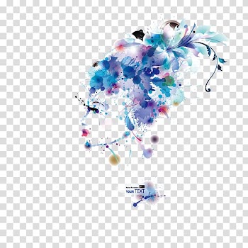 Purple flowers illustration, Watercolour Flowers Watercolor painting, Graffiti beauty transparent background PNG clipart