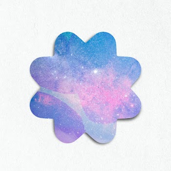 Purple galaxy patterned flower shaped badge design element | Free  illustration - 2339720