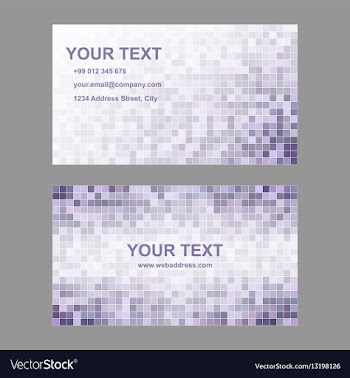 Purple geometric business card template set vector image