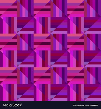 Purple geometrical striped square mosaic pattern vector image