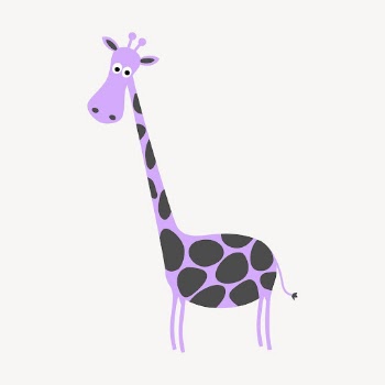 Purple giraffe sticker, animal illustration | Free Vector - rawpixel
