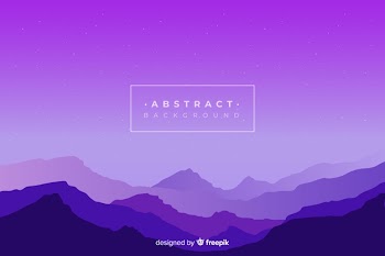 Purple gradient mountains landscape background Free Vector