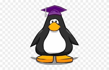 Purple Graduation Cap On Player Card - Club Penguin Ninja Mask