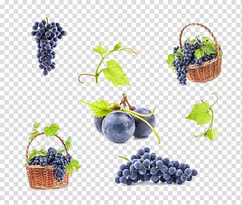 Purple grape fruits illustration, Kyoho Juice Grape Fruit, grape transparent background PNG clipart