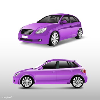 Purple hatchback car isolated on white vector | Free stock vector - 540271