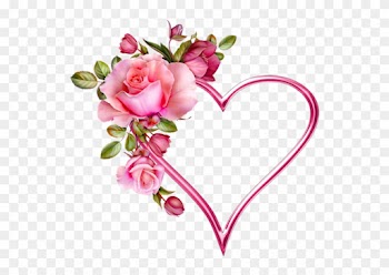 Purple Heart And Rose - Flowers Rose Blue Love