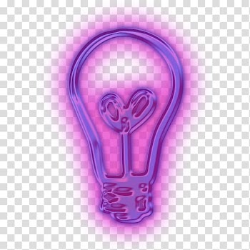Purple heart-shaped , Neon Light Bulb transparent background PNG clipart