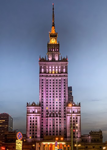 Purple High-rise Building