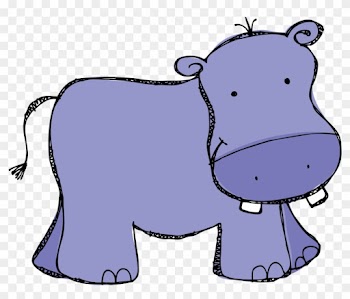Purple Hippo Clipart Kid - Clip Art Hippo