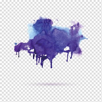 Purple ink blot, Drawing Watercolor painting Art, Watercolor artwork transparent background PNG clipart