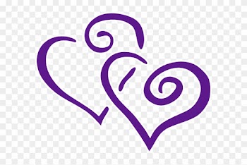 Purple Intertwined Hearts Clip Art - Heart Wedding