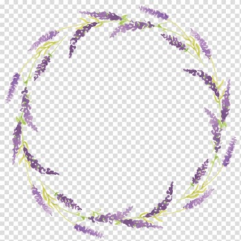 Purple lavender wreath , Lavender Circle , Lavender circular ring frame transparent background PNG clipart