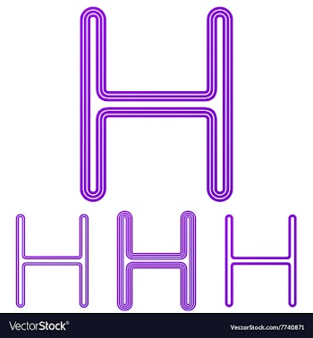 Purple letter h logo design set vector image