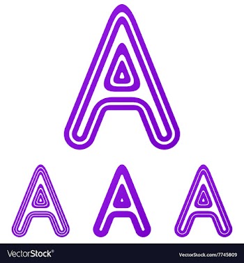 Purple line a logo design set vector image