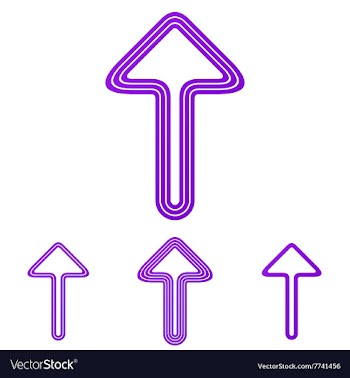 Purple line arrow logo design set vector image