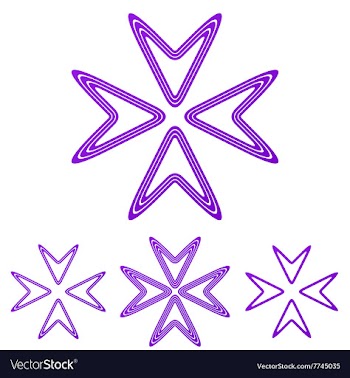 Purple line arrow logo design set vector image