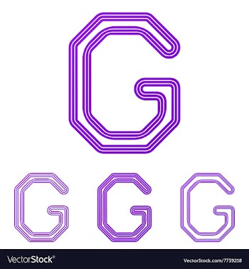 Purple line g logo design set vector image