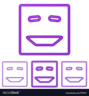 Purple line laugh logo design set vector image