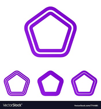 Purple line pentagonal logo design set vector image