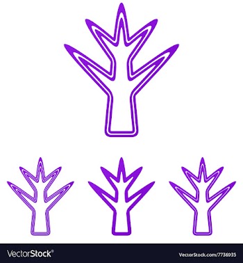 Purple line plant logo design set vector image