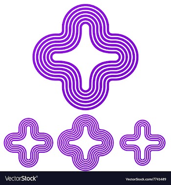 Purple line plus logo design set vector image