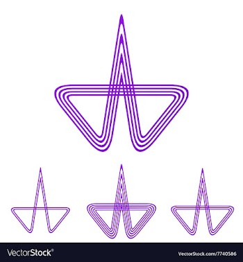 Purple line research logo design set vector image