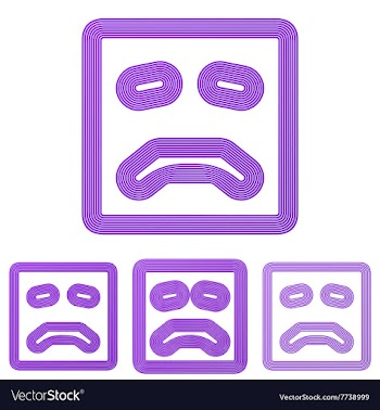 Purple line sadness logo design set vector image