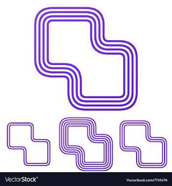 Purple line science logo design set vector image