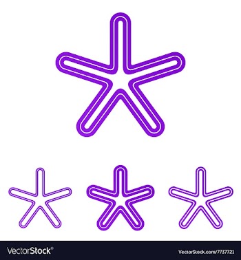Purple line star logo design set vector image