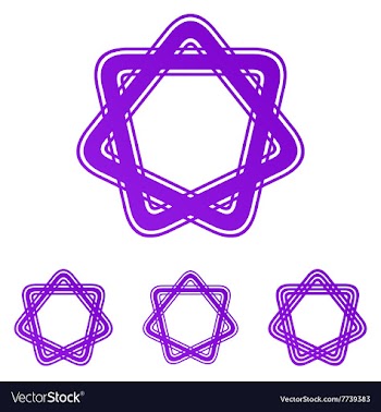 Purple line star logo design set vector image