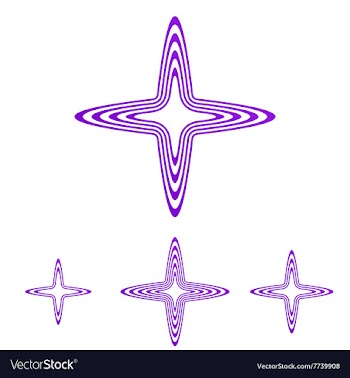 Purple line star logo design set vector image