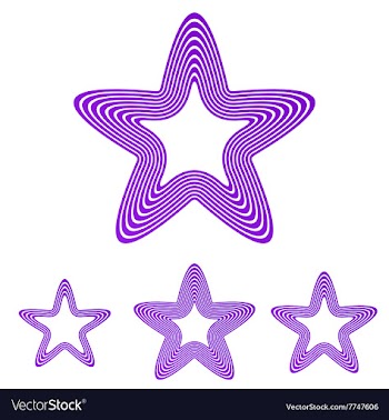 Purple line star logo design set vector image