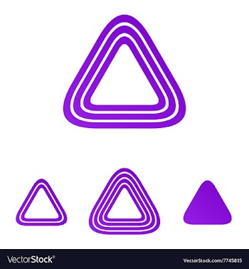 Purple line triangle logo design set vector image