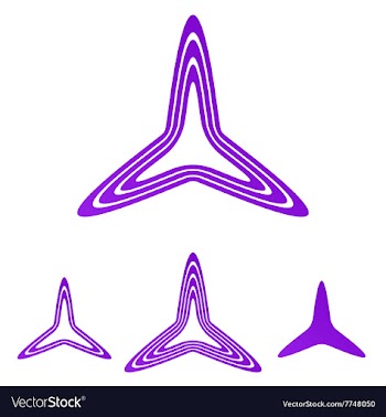 Purple line triangle logo design set vector image