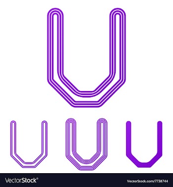Purple line u logo design set vector image
