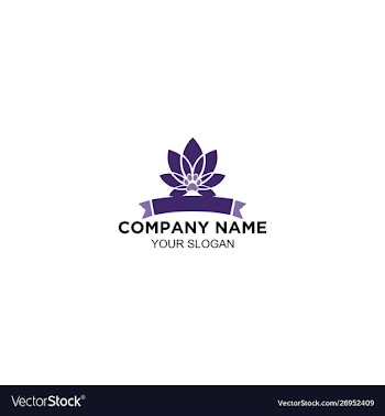 Purple lotus flower logo design vector image