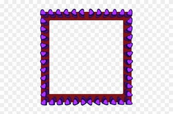 Purple Love Hearts Reflection On Red Square Border - God