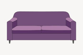 Purple loveseat sofa, furniture illustration. | Free Photo - rawpixel