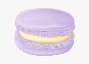 Purple macaroon, cute dessert illustration | Free Photo Illustration - rawpixel
