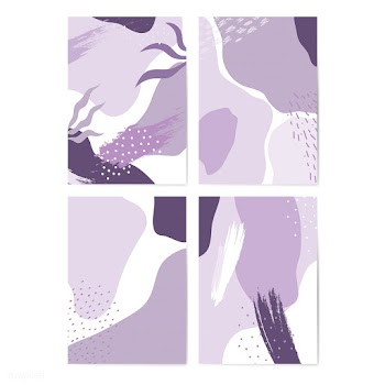 Purple Memphis style pattern vector set | Free stock vector - 539994