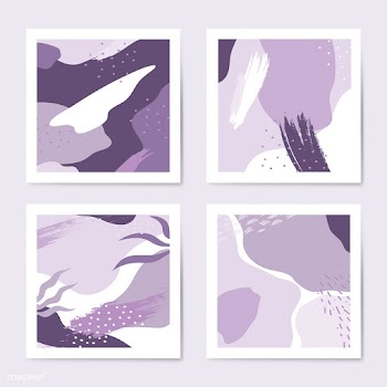 Purple Memphis style pattern vector set | Free stock vector - 540065
