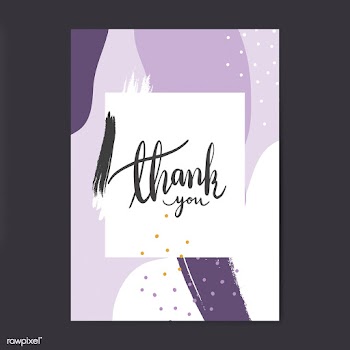 Purple Memphis thank you card vector | Free stock vector - 539956