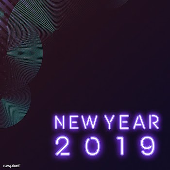 Purple new year 2019 neon sign vector | Free stock vector - 535278